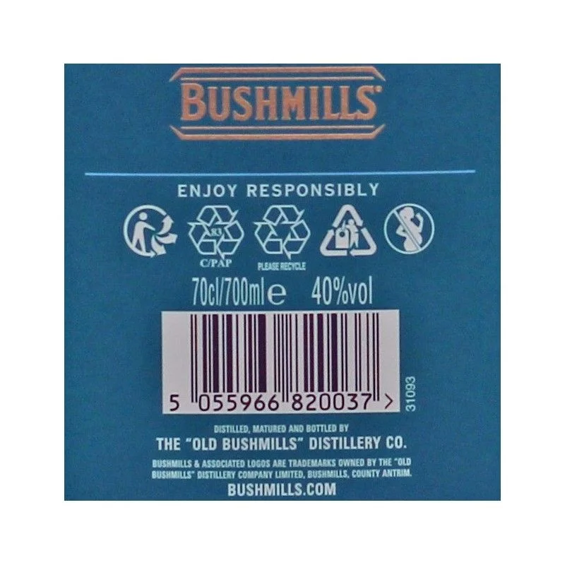 Bushmills 10 Jahre 0,7 L 40% vol